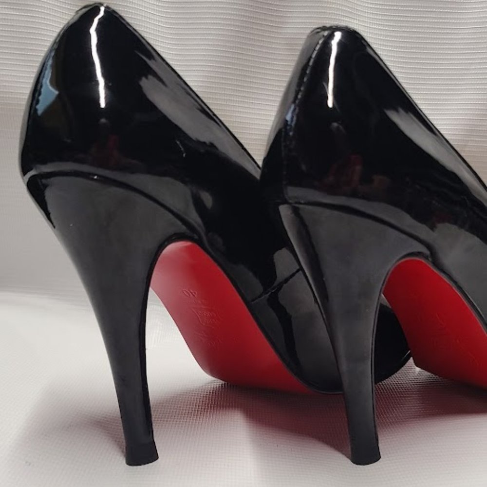 Christian Louboutin Black Patent Leather Heels - Picture 6 of 16